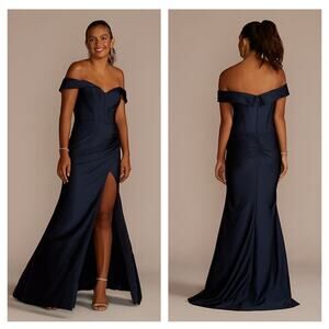 Jules & Cleo sweetheart navy stretch satin dress bridesmaid 20